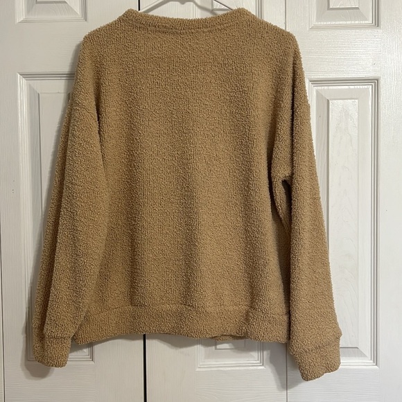 Wonderly Studio Teddy Bear Tan Sweater Size Large - Picture 5 of 6